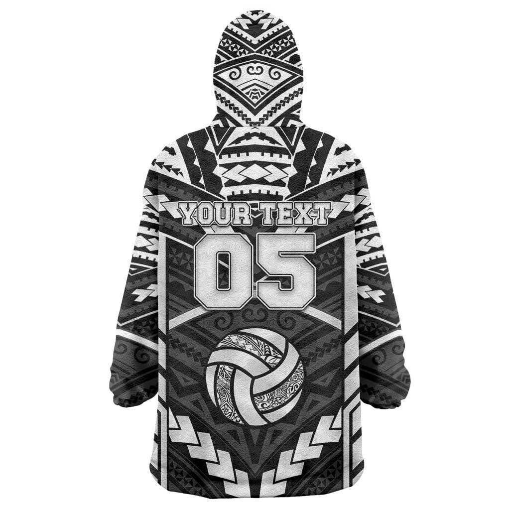 Custom Polynesia Beach Volleyball Wearable Blanket Hoodie Polynesian Tribal Pattern - Polynesian Pride