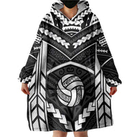 Custom Polynesia Beach Volleyball Wearable Blanket Hoodie Polynesian Tribal Pattern - Polynesian Pride