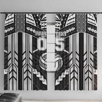 Custom Polynesia Beach Volleyball Window Curtain Polynesian Tribal Pattern - Polynesian Pride