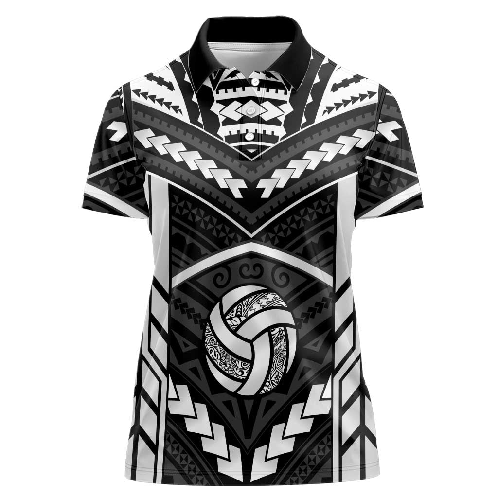 Custom Polynesia Beach Volleyball Women Polo Shirt Polynesian Tribal Pattern - Polynesian Pride