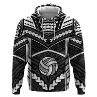 Custom Polynesia Beach Volleyball Zip Hoodie Polynesian Tribal Pattern - Polynesian Pride