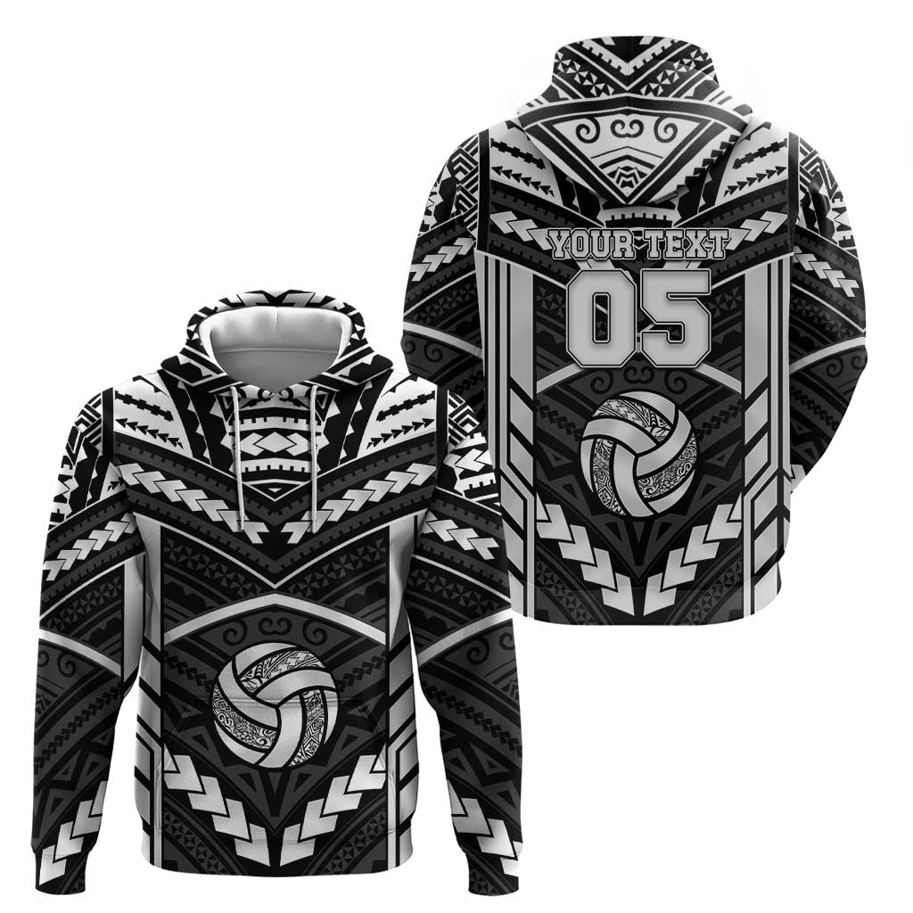 Custom Polynesia Beach Volleyball Zip Hoodie Polynesian Tribal Pattern - Polynesian Pride