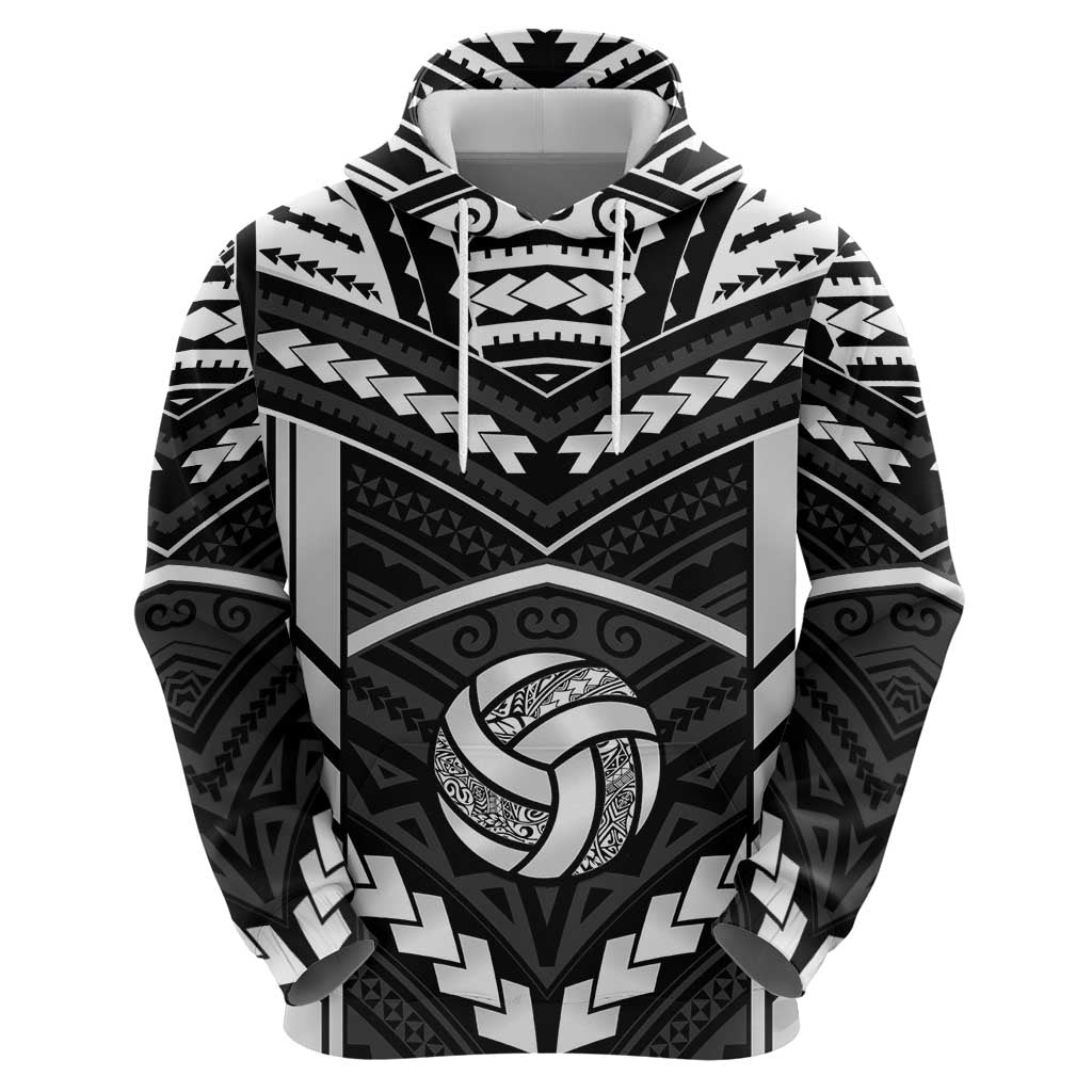 Custom Polynesia Beach Volleyball Zip Hoodie Polynesian Tribal Pattern - Polynesian Pride