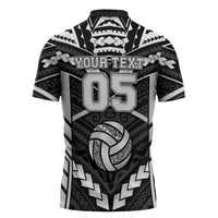 Custom Polynesia Beach Volleyball Zipper Polo Shirt Polynesian Tribal Pattern - Polynesian Pride