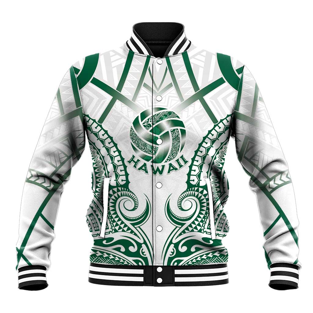 Custom Hawaii Volleyball Baseball Jacket Polynesian Pattern - Polynesian Pride