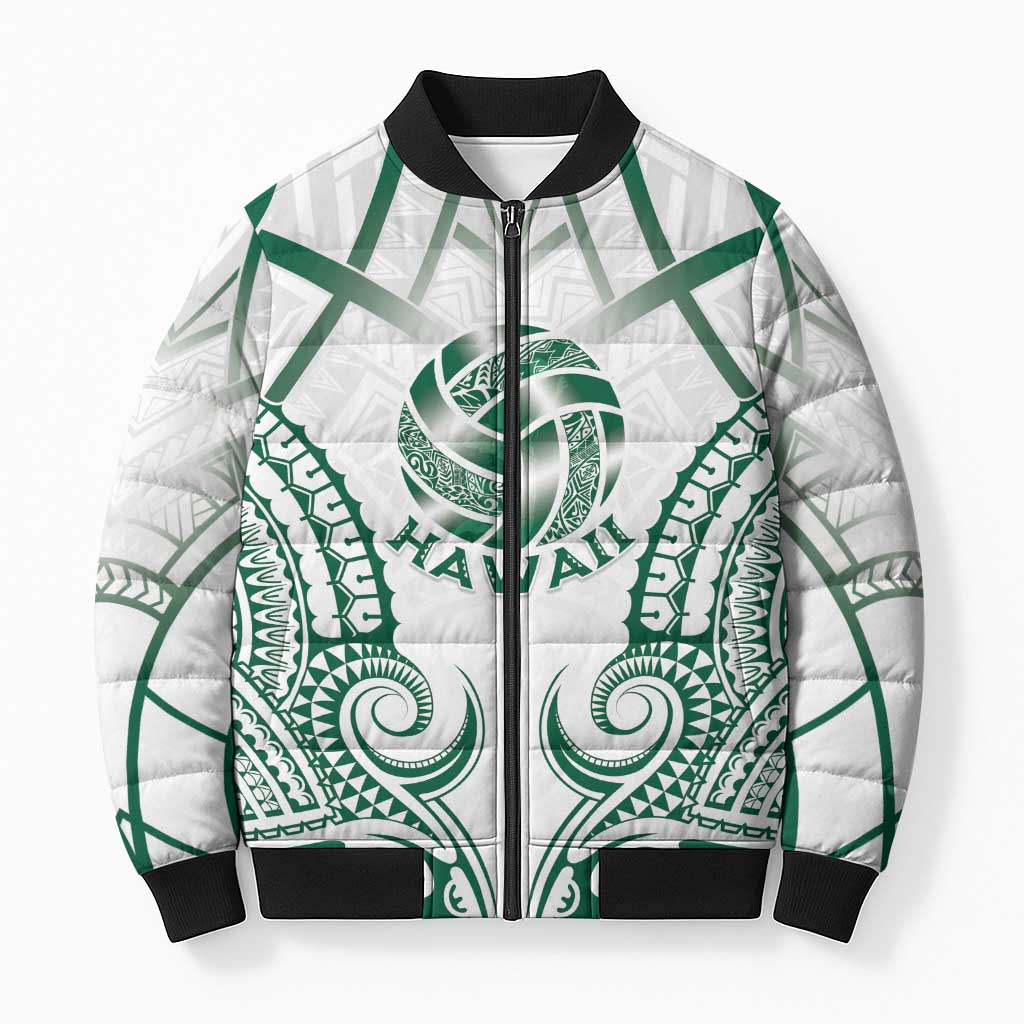 Custom Hawaii Volleyball Bomber Puffer Jacket Polynesian Pattern - Polynesian Pride