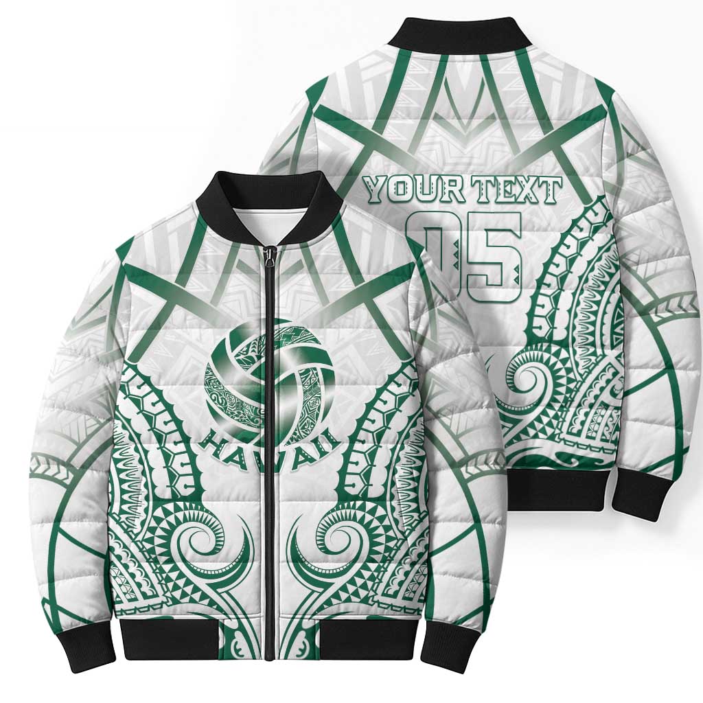 Custom Hawaii Volleyball Bomber Puffer Jacket Polynesian Pattern - Polynesian Pride