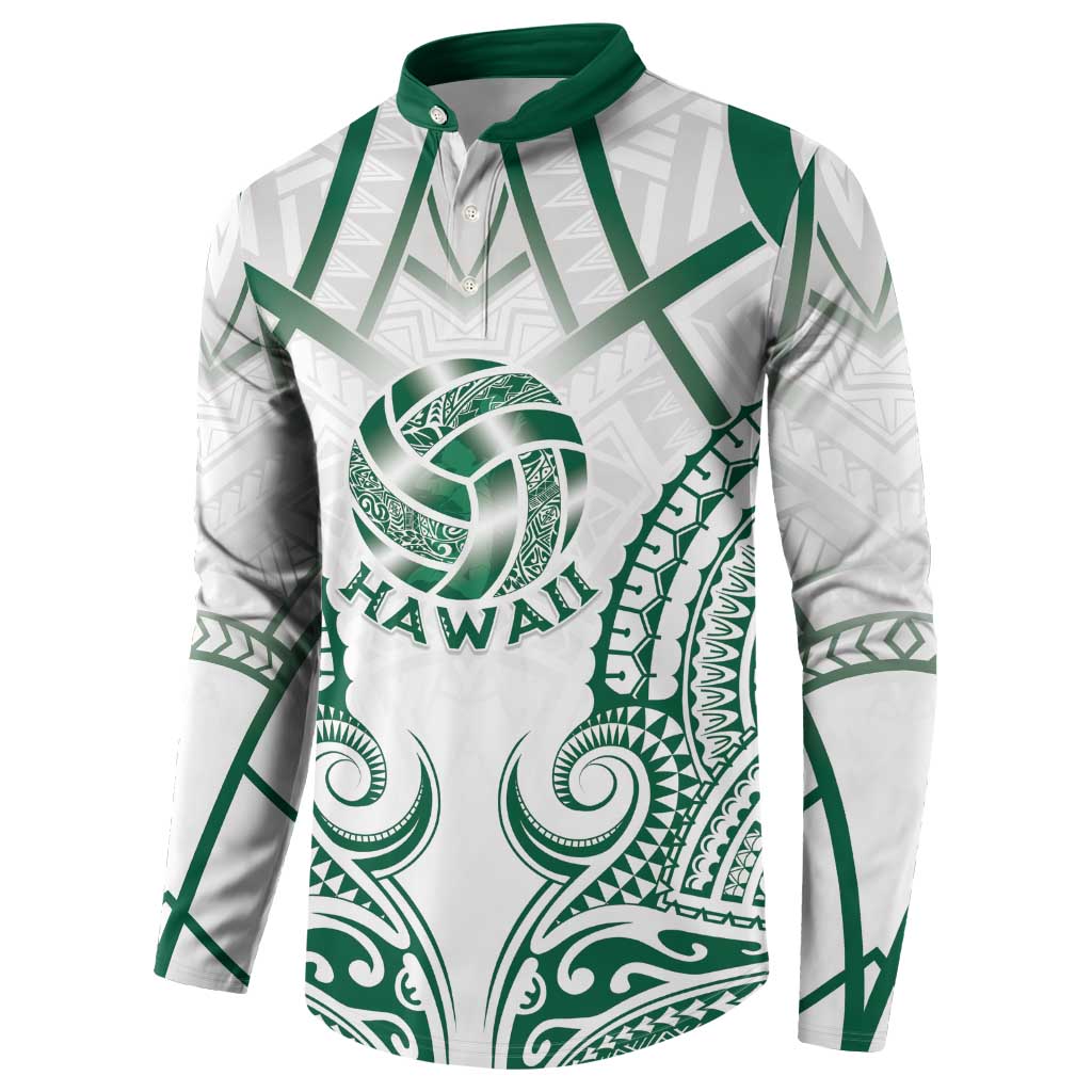 Custom Hawaii Volleyball Button Sweatshirt Polynesian Pattern - Polynesian Pride