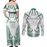 Custom Hawaii Volleyball Couples Matching Off Shoulder Maxi Dress and Long Sleeve Button Shirt Polynesian Pattern - Polynesian Pride