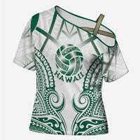 Custom Hawaii Volleyball Cross Shoulder Shirt Polynesian Pattern - Polynesian Pride