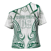 Custom Hawaii Volleyball Cross Shoulder Shirt Polynesian Pattern - Polynesian Pride