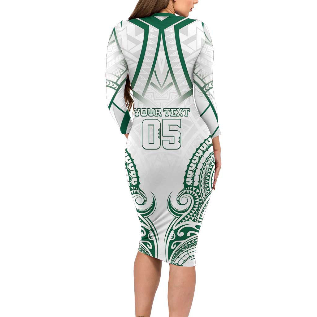 Custom Hawaii Volleyball Family Matching Long Sleeve Bodycon Dress and Hawaiian Shirt Polynesian Pattern - Polynesian Pride