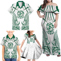Custom Hawaii Volleyball Family Matching Off Shoulder Maxi Dress and Hawaiian Shirt Polynesian Pattern - Polynesian Pride