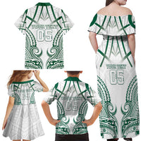 Custom Hawaii Volleyball Family Matching Off Shoulder Maxi Dress and Hawaiian Shirt Polynesian Pattern - Polynesian Pride