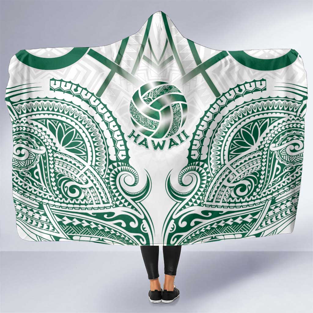 Hawaii Volleyball Hooded Blanket Polynesian Pattern - Polynesian Pride