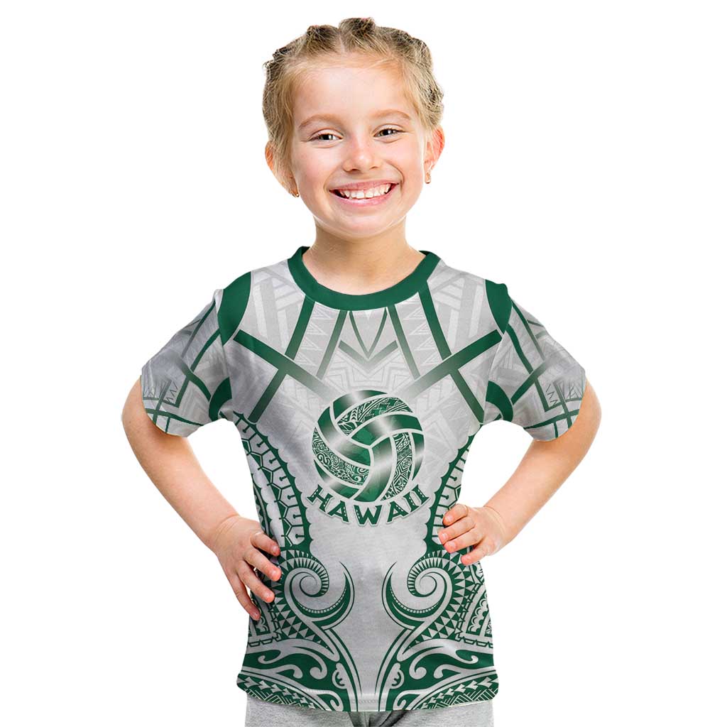 Custom Hawaii Volleyball Kid T Shirt Polynesian Pattern - Polynesian Pride