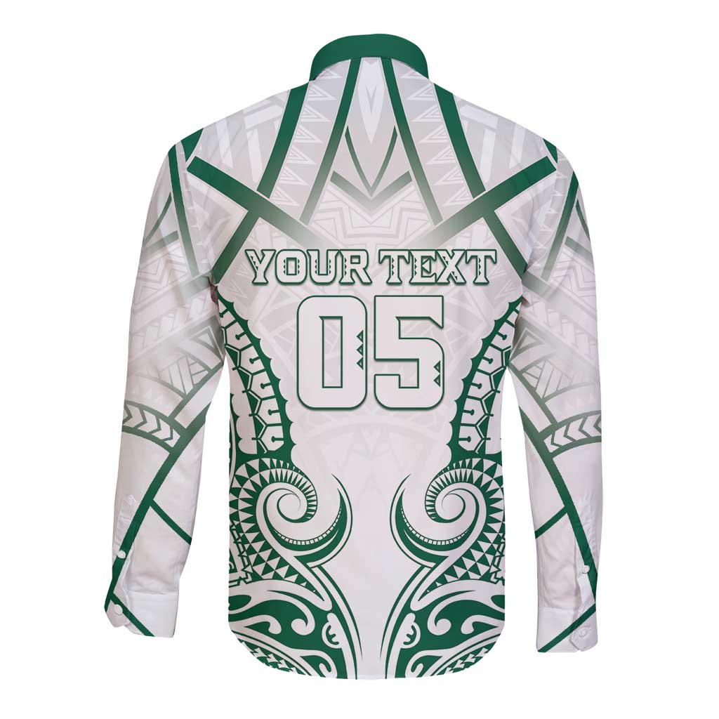 Custom Hawaii Volleyball Long Sleeve Button Shirt Polynesian Pattern - Polynesian Pride