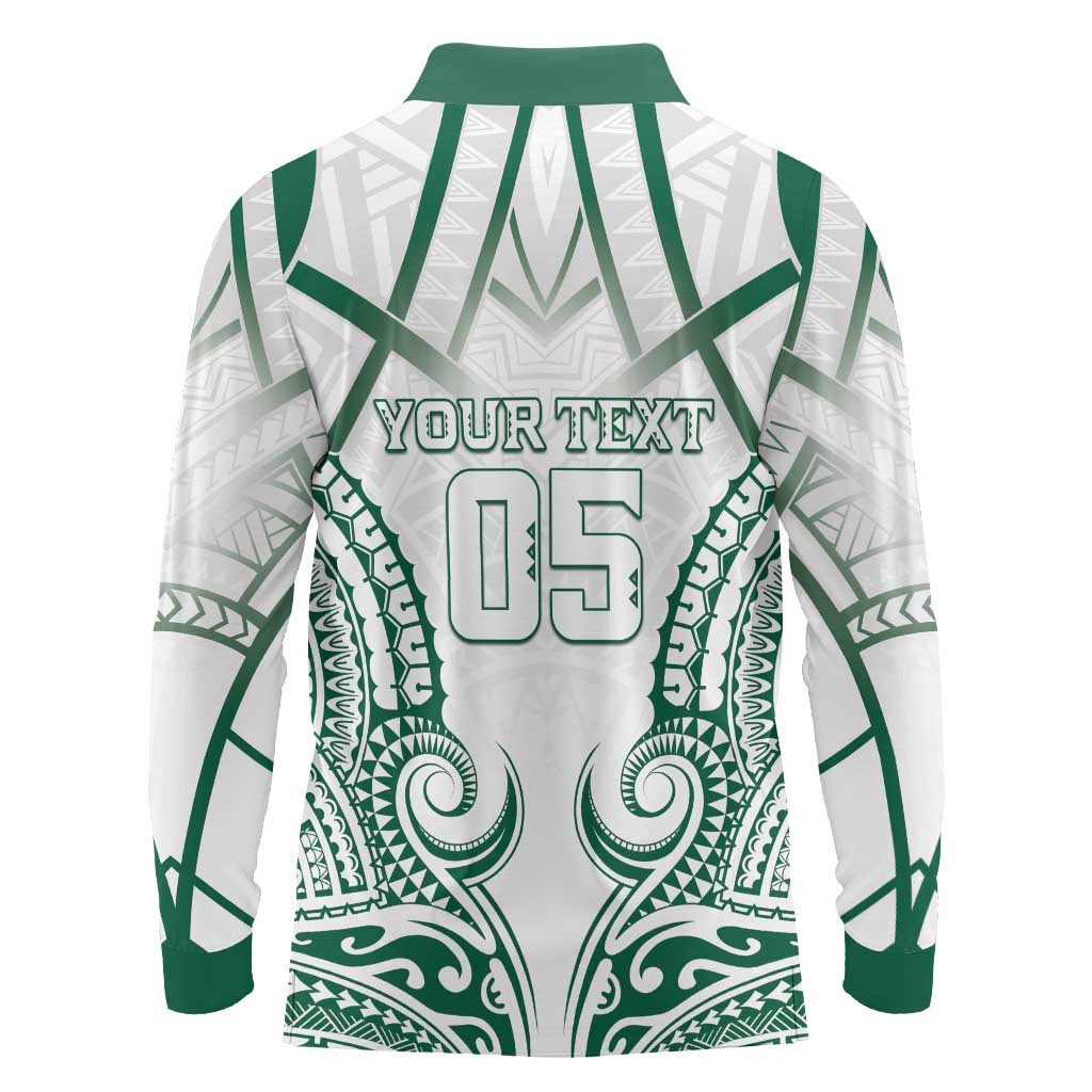 Custom Hawaii Volleyball Long Sleeve Polo Shirt Polynesian Pattern - Polynesian Pride