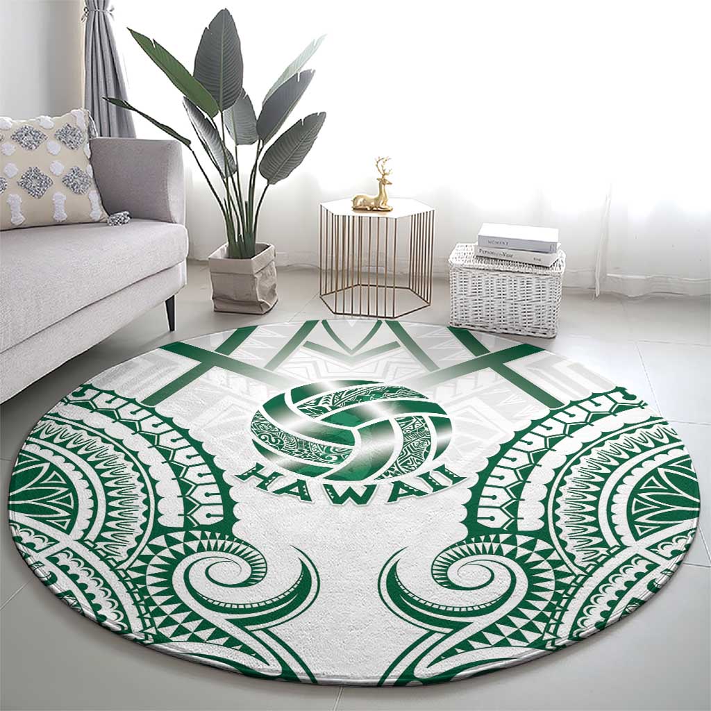Hawaii Volleyball Round Carpet Polynesian Pattern - Polynesian Pride