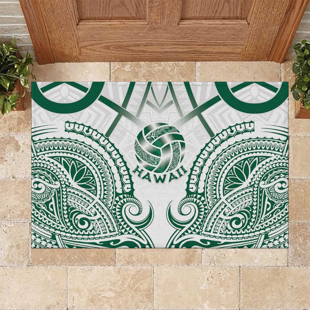 Hawaii Volleyball Rubber Doormat Polynesian Pattern - Polynesian Pride