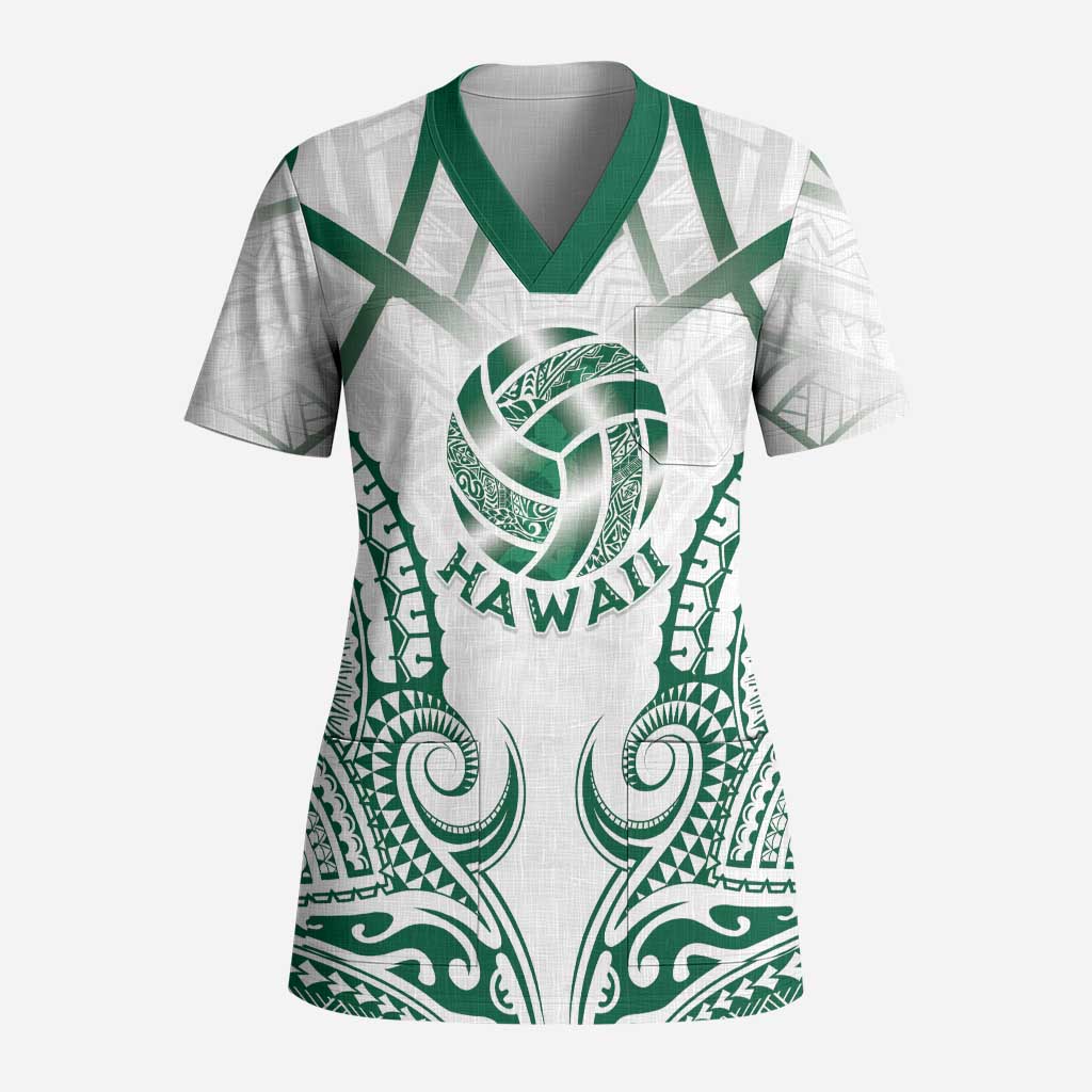 Custom Hawaii Volleyball Scrub Top Polynesian Pattern - Polynesian Pride