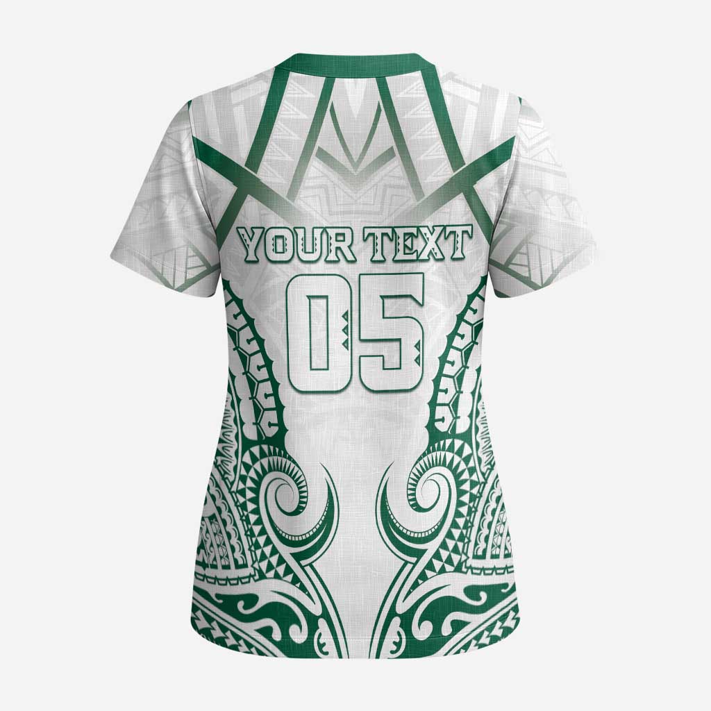 Custom Hawaii Volleyball Scrub Top Polynesian Pattern - Polynesian Pride