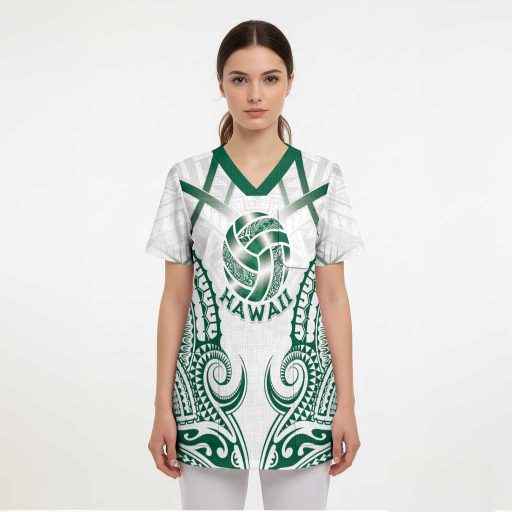 Custom Hawaii Volleyball Scrub Top Polynesian Pattern - Polynesian Pride