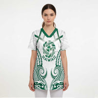 Custom Hawaii Volleyball Scrub Top Polynesian Pattern - Polynesian Pride