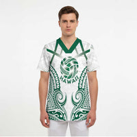 Custom Hawaii Volleyball Scrub Top Polynesian Pattern - Polynesian Pride