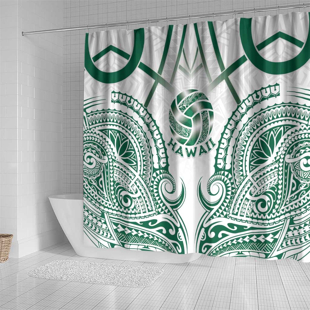 Hawaii Volleyball Shower Curtain Polynesian Pattern - Polynesian Pride