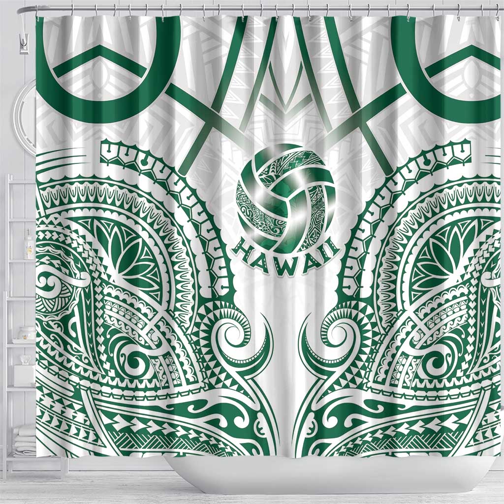 Hawaii Volleyball Shower Curtain Polynesian Pattern - Polynesian Pride