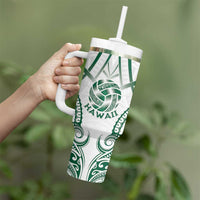 Custom Hawaii Volleyball Tumbler With Handle Polynesian Pattern - Polynesian Pride