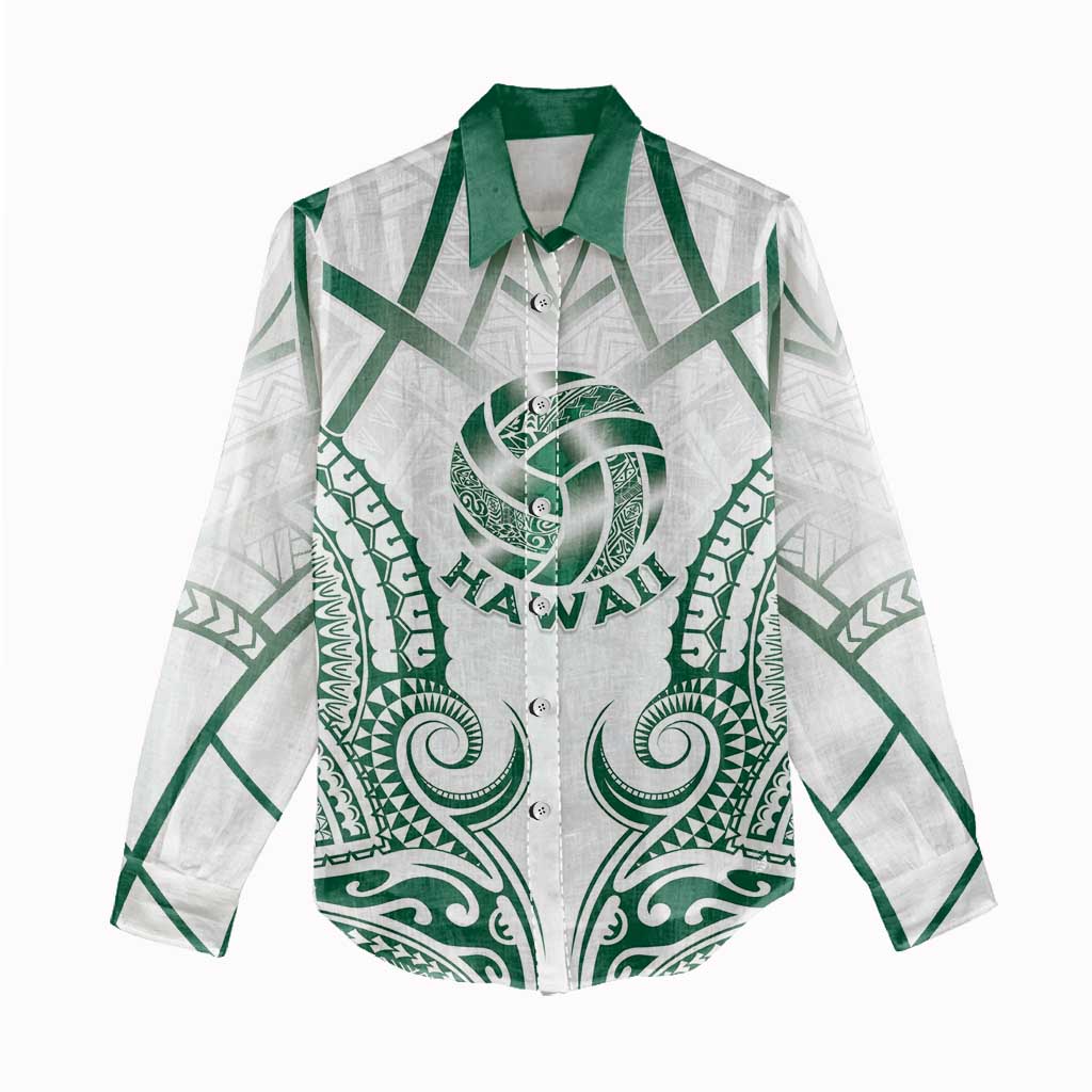 Custom Hawaii Volleyball Women Casual Shirt Polynesian Pattern - Polynesian Pride