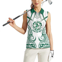 Custom Hawaii Volleyball Women Sleeveless Polo Shirt Polynesian Pattern - Polynesian Pride