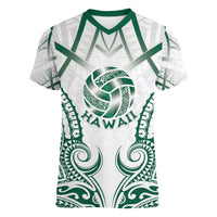 Custom Hawaii Volleyball Women V-Neck T-Shirt Polynesian Pattern - Polynesian Pride