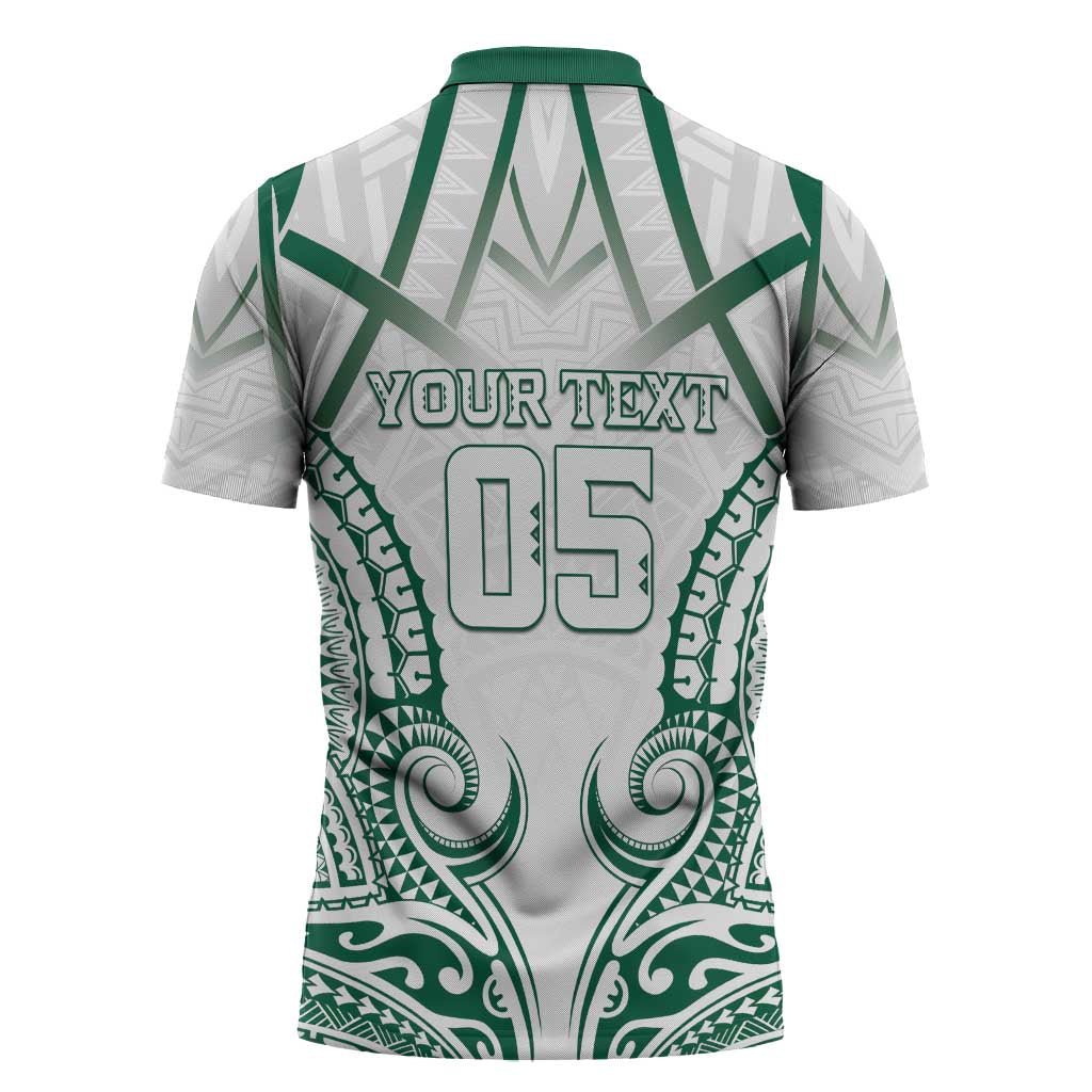 Custom Hawaii Volleyball Zipper Polo Shirt Polynesian Pattern - Polynesian Pride