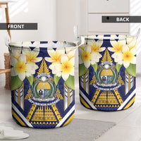 Nauru Independence Day Laundry Basket Coat Of Arms With Plumeria - Polynesian Pride