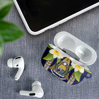 Nauru Independence Day AirPods Case Coat Of Arms With Plumeria - Polynesian Pride