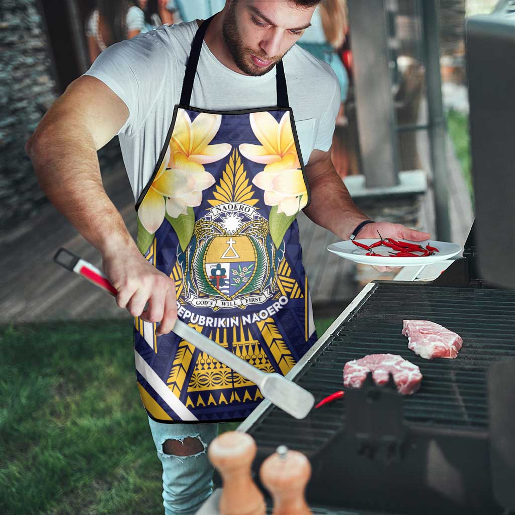 Nauru Independence Day Apron Coat Of Arms With Plumeria - Polynesian Pride