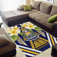 Nauru Independence Day Area Rug Coat Of Arms With Plumeria - Polynesian Pride