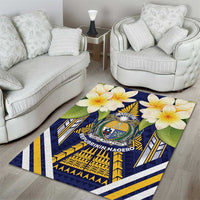 Nauru Independence Day Area Rug Coat Of Arms With Plumeria - Polynesian Pride