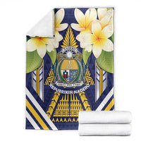 Nauru Independence Day Blanket Coat Of Arms With Plumeria - Polynesian Pride