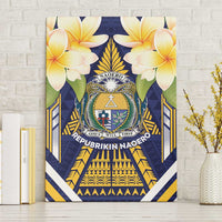Nauru Independence Day Canvas Wall Art Coat Of Arms With Plumeria - Polynesian Pride