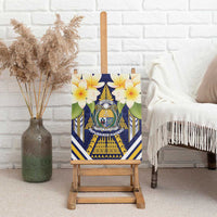 Nauru Independence Day Canvas Wall Art Coat Of Arms With Plumeria - Polynesian Pride