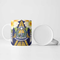 Personalised Nauru Independence Day Ceramic Mug Coat Of Arms With Plumeria - Polynesian Pride