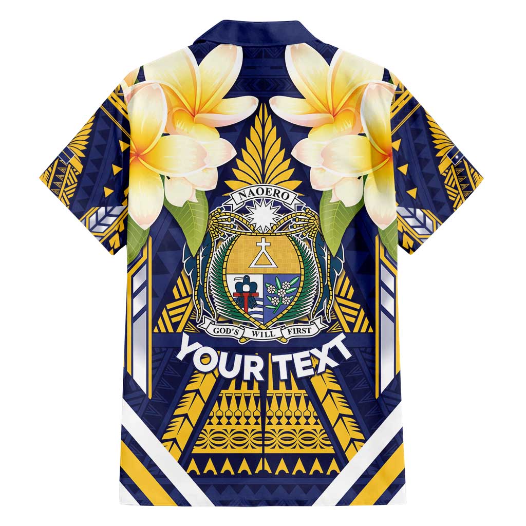 Personalised Nauru Independence Day Family Matching Puletasi and Hawaiian Shirt Coat Of Arms With Plumeria - Polynesian Pride