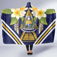Nauru Independence Day Hooded Blanket Coat Of Arms With Plumeria - Polynesian Pride