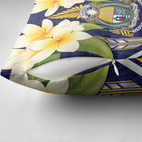 Nauru Independence Day Pillow Cover Coat Of Arms With Plumeria - Polynesian Pride