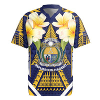 Personalised Nauru Independence Day Rugby Jersey Coat Of Arms With Plumeria - Polynesian Pride