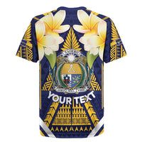 Personalised Nauru Independence Day Rugby Jersey Coat Of Arms With Plumeria - Polynesian Pride